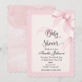 Blush & Bow Roze Coquette Uitnodiging (Voorkant / Achterkant)