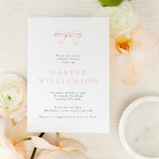 Blush Bow Vrijgezellenfeest Kaart
