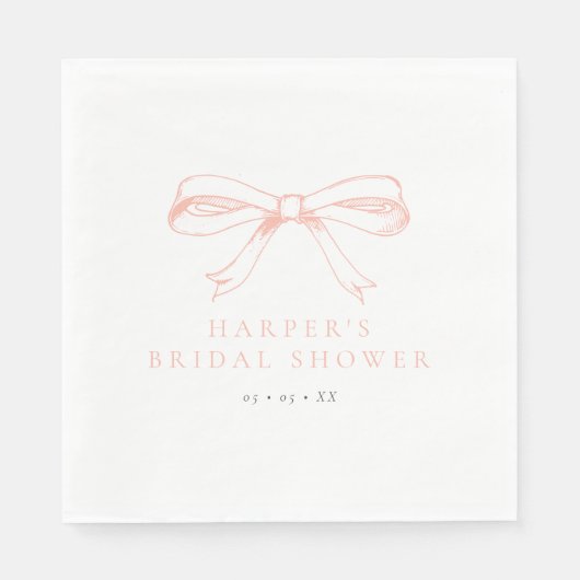  Blush Bow Vrijgezellenfeest Servet (Voorkant)