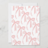 Blush Bow Ze bindt de knoop bruids brunch Kaart (Achterkant)