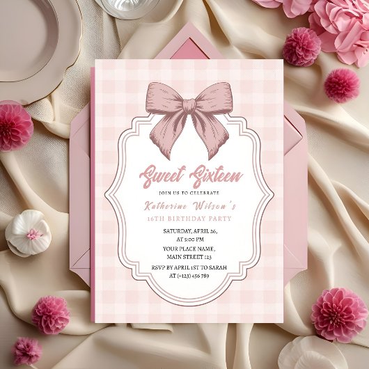 Blush & Bows Coquette Birthday Kaart