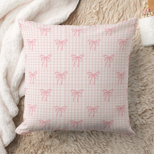 Blush Bows & Gingham Glow Kussen (Deken)