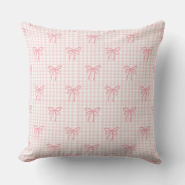 Blush Bows & Gingham Glow Kussen