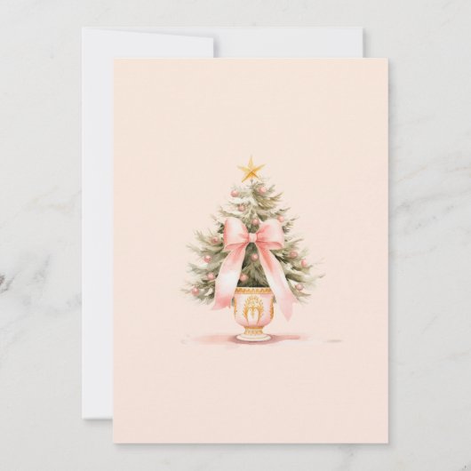 Blush Bows Kerstfeest Kaart (Achterkant)