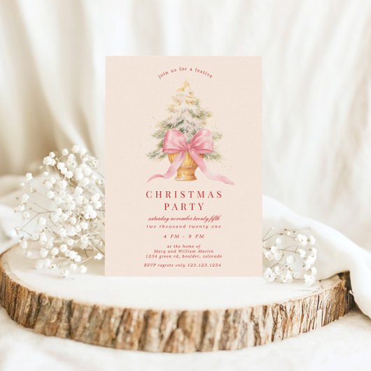 Blush Bows Kerstfeest Kaart
