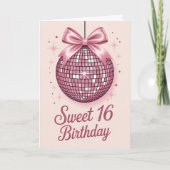 Blush & Bows Sweet Sixteen Birthday Kaart (Voorkant)