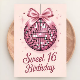 Blush & Bows Sweet Sixteen Verjaardag Kaart