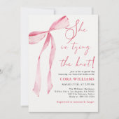 Blush & Bows Ze bindt het knoop Vrijgezellenfeest Kaart (Voorkant)