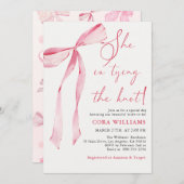 Blush & Bows Ze bindt het knoop Vrijgezellenfeest Kaart (Voorkant / Achterkant)