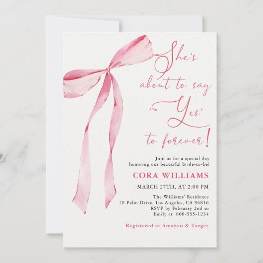 Blush & Bows Ze staat op het punt om ja te zeggen Kaart (Voorkant)