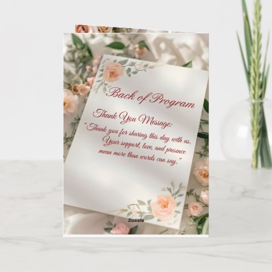 Blush & Breeze Modern Wedding Ceremony Program Programma (Achterkant)