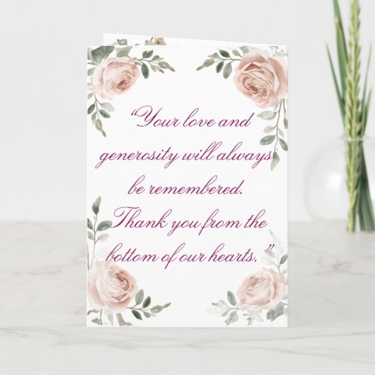 Blush & Breeze Modern Wedding Thank You Card Bedankkaart (Achterkant)