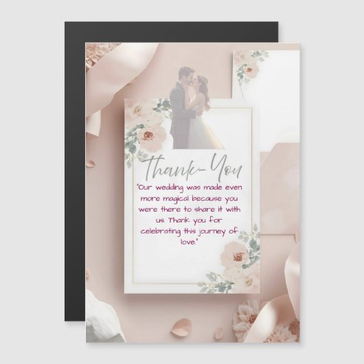 Blush & Breeze Moderne bruiloft Dank u kaart (Voorkant / Achterkant)