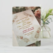 Blush & Breeze - Moderne romantische huwelijksuitn Kaart (Staand voorkant)