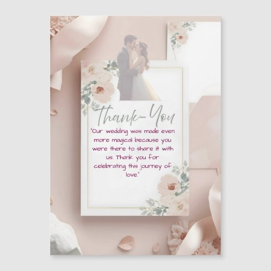 Blush & Breeze Moderne Trouwkaart Bedankt (Voorkant)
