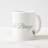 Blush & Breeze Wedding Mug Design – Elegant Floral Grote Koffiekop (Voorkant rechts)