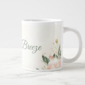 Blush & Breeze Wedding Mug Design – Elegant Floral Grote Koffiekop (Rechts)