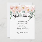 BLUSH BRIDAL DOUCHE UITNODIGING, VRIJGEZELLENFEEST KAART (Voorkant)