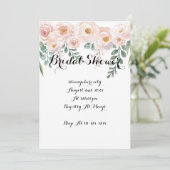 BLUSH BRIDAL DOUCHE UITNODIGING, VRIJGEZELLENFEEST KAART (Staand voorkant)