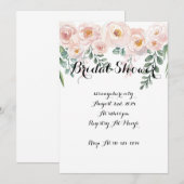 BLUSH BRIDAL DOUCHE UITNODIGING, VRIJGEZELLENFEEST KAART (Voorkant / Achterkant)