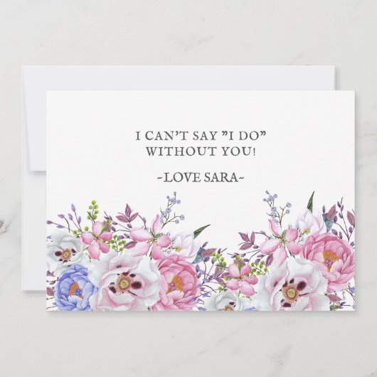 Blush Bride beste vriend van mij Kaart (Achterkant)