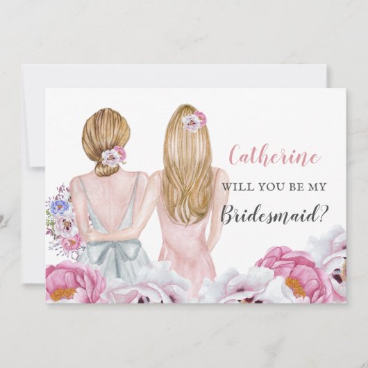 Blush Bride beste vriend van mij Kaart (Voorkant)