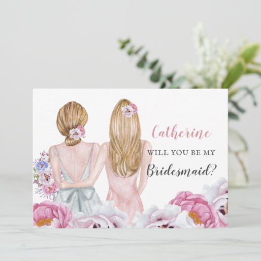 Blush Bride beste vriend van mij Kaart (Staand voorkant)