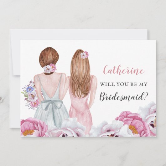 Blush Bride beste vriend van mij Kaart (Voorkant)