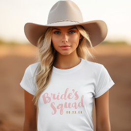 Blush Bride's Squad Gepersonaliseerde Bachelorette T-shirt