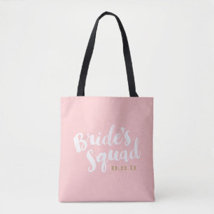 Blush Bride's Squad Gepersonaliseerde Bridal Party Tote Bag