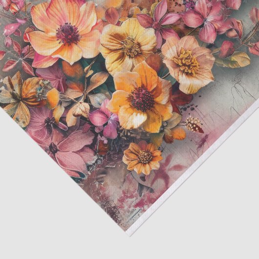Blush & Bronze Botanicals Decoupage Print Tissuepapier (Detail)