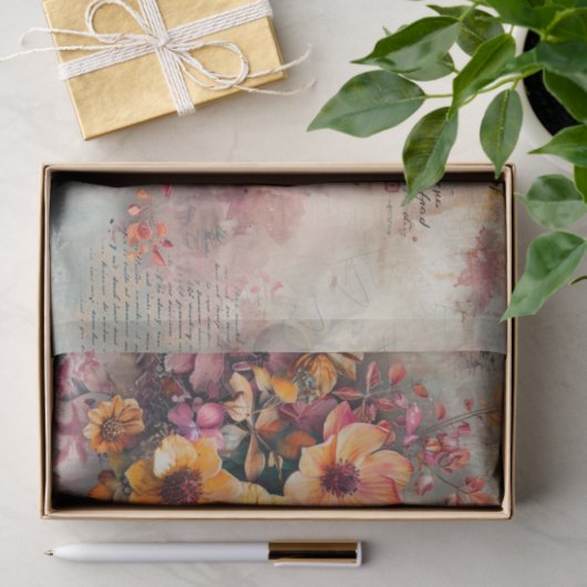 Blush & Bronze Botanicals Decoupage Print Tissuepapier (Geschenk)