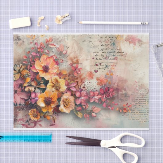 Blush & Bronze Botanicals Decoupage Print Tissuepapier (Craft)