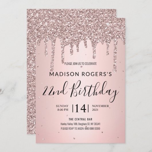 Blush bronzen jongedame kaart (Voorkant / Achterkant)