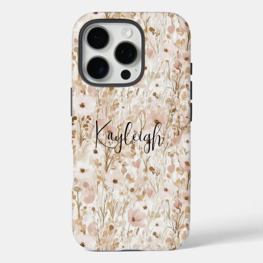  Blush Brown Bloemen Case-Mate iPhone Case (Achterkant)