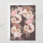 Blush Brown Bloemen Droge bladeren bruiloft uitnod Kaart (Achterkant)