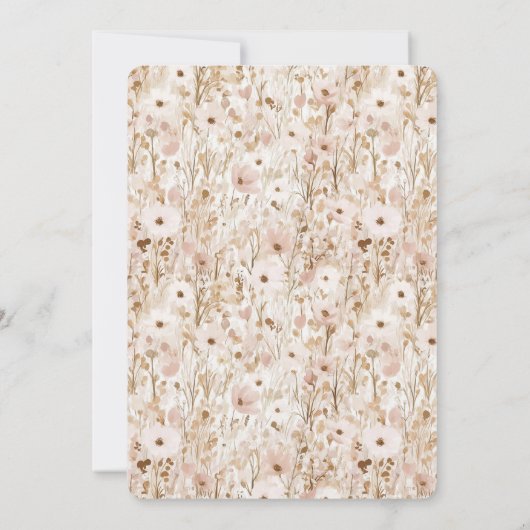  Blush Brown Bloemen Huwelijk Kaart (Achterkant)