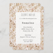  Blush Brown Bloemen Verjaardag Kaart (Voorkant / Achterkant)