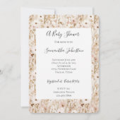  Blush Brown Floral Baby shower Kaart (Voorkant)