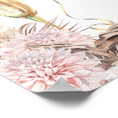 Blush Brown Floral Boho Vrijgezellenfeest Welkomst Poster (Hoek)