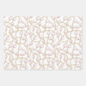  Blush Brown Floral Vrijgezellenfeest Inpakpapier Vel (Voorkant 2)