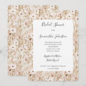 Blush Brown Floral Vrijgezellenfeest Kaart (Voorkant / Achterkant)