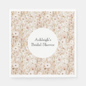  Blush Brown Floral Vrijgezellenfeest Servet (Voorkant)