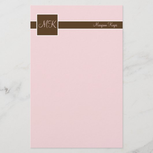 Blush & Brown Kleurenblok Stationery Briefpapier (Voorkant)