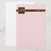 Blush & Brown Kleurenblok Stationery Briefpapier (Voorkant / Achterkant)