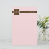 Blush & Brown Kleurenblok Stationery Briefpapier (Staand voorkant)