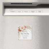 Blush Brown redt de Date Magnet-uitnodiging Magneet (Insitu (Vaatwasser))