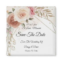 Blush Brown redt de Date Magnet-uitnodiging