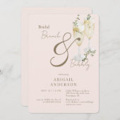 Blush bruids brunch & bubbeldouche kaart (Voorkant / Achterkant)