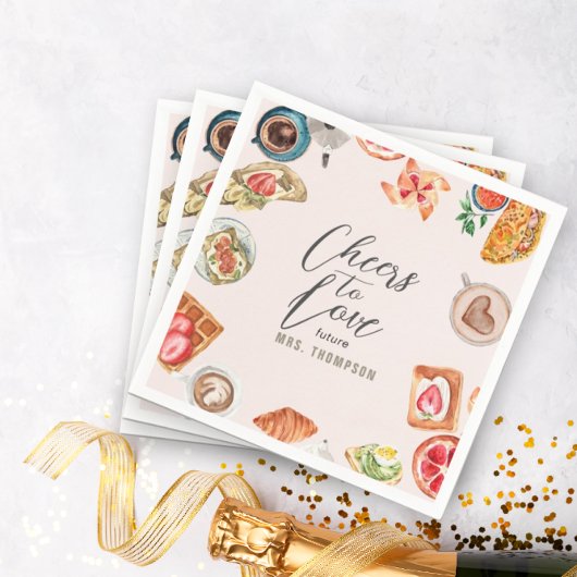 Blush Bruids Brunch Waffels Pannenkoeken Servet